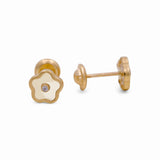 Yellow Gold 14k  Flower Stud Earrings