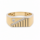 10k Yellow Gold Fashion With CZ Ring Men's
