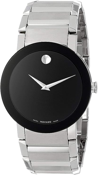 MOVADO Silver Stainless Steel Black dial Watch for Men's