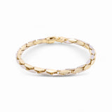 14K  Two Tone White/Yellow Gold Fancy Link Bracelet