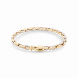 14K  Two Tone White/Yellow Gold Fancy Link Bracelet