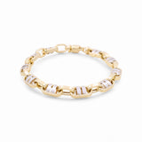 14K  Two Tone White/Yellow Gold Fancy Link Bracelet