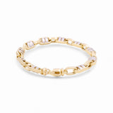 14K  Two Tone White/Yellow Gold Fancy Link Bracelet