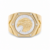 14k Two Tone/Yellow Gold Eagle Fashion Men's Ring