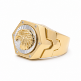 14k Two Tone/Yellow Gold Eagle Fashion Men's Ring