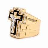 14k Yellow Gold Cross Fashion Men's Ring