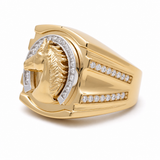 14k Yellow Gold Horse Fashion Men's Ring