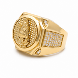 14k Yellow Gold Caridad del Cobre Fashion Men's Ring