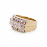 10k Yellow Gold Band Diamond with 1.00Tw Round Diamonds Men's Ring
