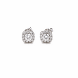 14K White Gold  Square Earrings with 1.63Tw  Round Lab Grown Diamond