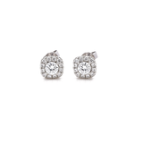 14K White Gold  Square Earrings with 1.63Tw  Round Lab Grown Diamond