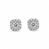 14K White Gold  Square Earrings with 1.63Tw  Round Lab Grown Diamond