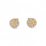 14K Yellow Gold  Round Earrings with 1.09Tw  Round Lab Grown Diamond