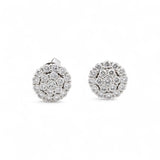 14K White Gold  Round Earrings with 1.10Tw Round Lab Grown Diamond