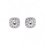 14K White Gold  Square Earrings with 2.40Tw Round Lab Grown Diamond