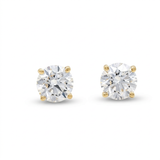 14K Yellow Gold  Stud Earrings with 3.37Tw  Round Lab Grown Diamond