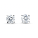 14K White Gold  Stud Earrings with 2.42Tw  Round Lab Grown Diamond