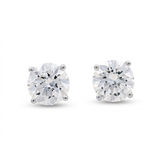 14K White Gold  Stud Earrings with 4.01Tw  Round Lab Grown Diamond