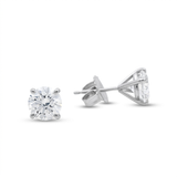 14K White Gold  Stud Earrings with 4.01Tw  Round Lab Grown Diamond