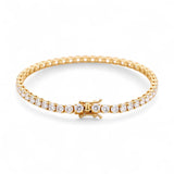 14K Yellow Gold  Tennis Bracelet with 7.79Tw  Round Lab  Diamond