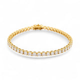 14K Yellow Gold  Tennis Bracelet with 7.79Tw  Round Lab  Diamond