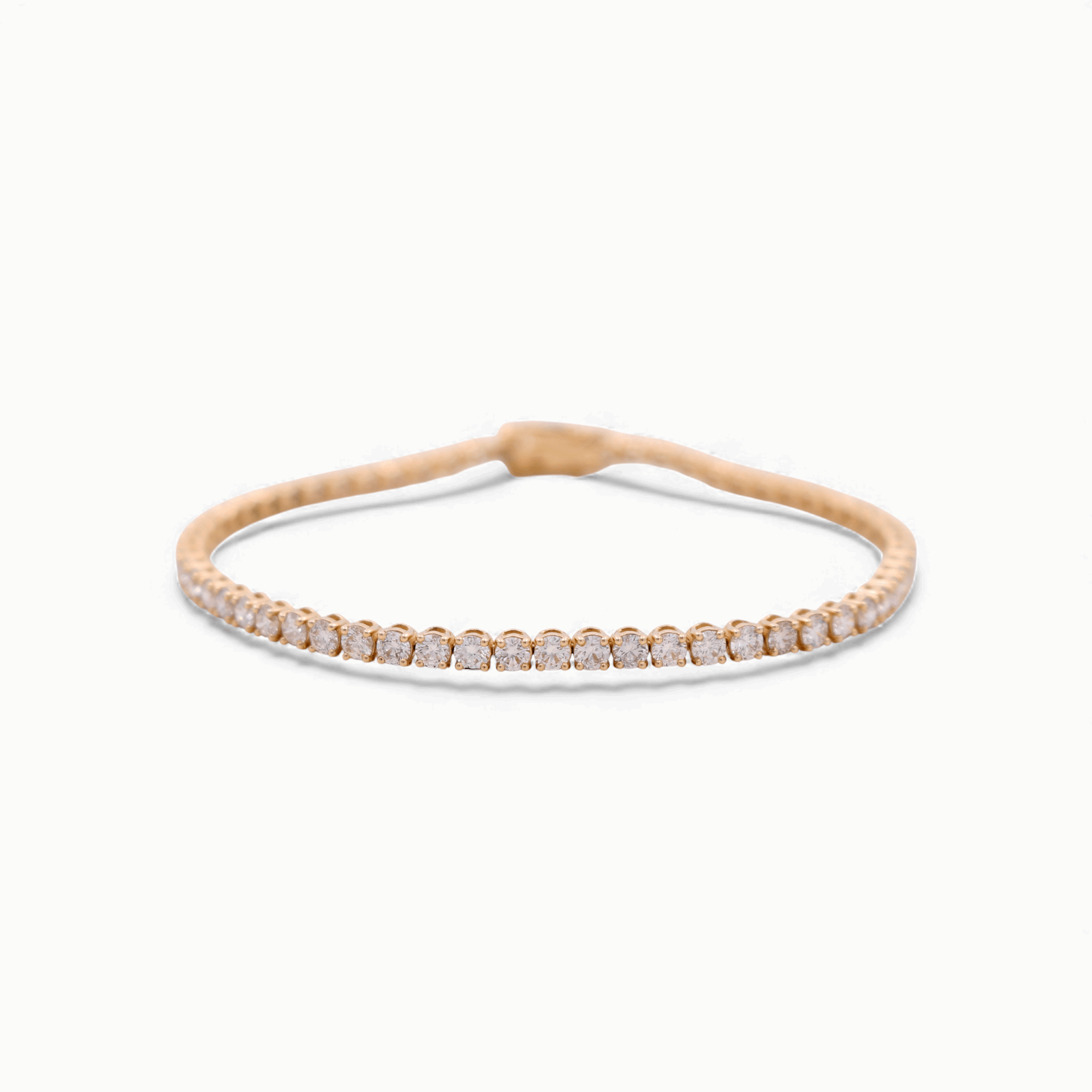 14K Yellow Gold  Tennis Bracelet with 5.41Tw  Round Lab  Diamond