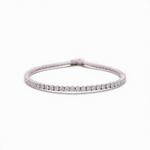 14K White Gold  Tennis Bracelet with 5.85Tw  Round Lab  Diamond