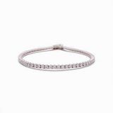 14K White Gold  Tennis Bracelet with 5.85Tw  Round Lab  Diamond