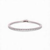 14K White Gold  Tennis Bracelet with 5.85Tw  Round Lab  Diamond