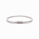 14K White Gold  Tennis Bracelet with 5.85Tw  Round Lab  Diamond