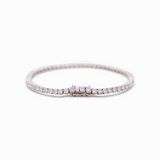 14K White Gold  Tennis Bracelet with 5.85Tw  Round Lab  Diamond