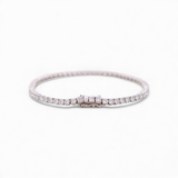 14K White Gold  Tennis Bracelet with 5.85Tw  Round Lab  Diamond