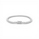 14K White Gold Tennis Bracelet with 4.09Tw  Round Lab  Diamond