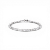 14K White Gold Tennis Bracelet with 6.73Tw  Round Lab  Diamond