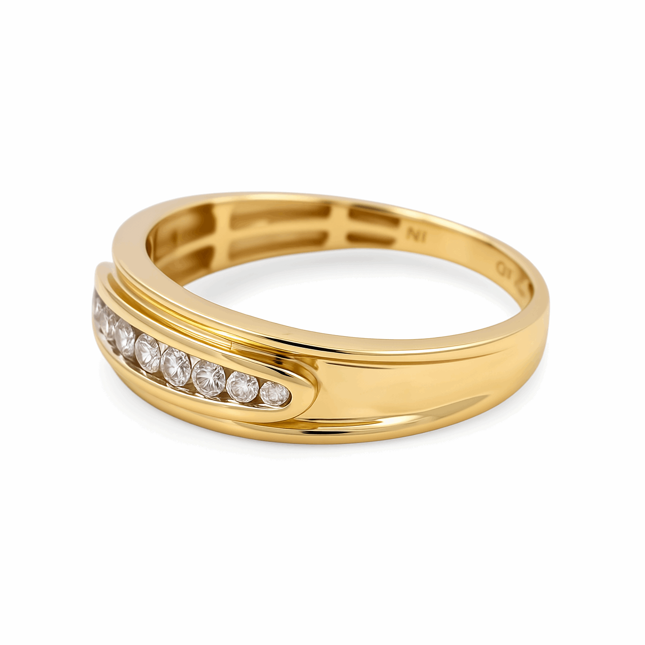 10k Yellow Gold  Round 3 Pieces Set with 0.75tw Round Diamonds