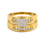 10k Yellow Gold  Round 3 Pieces Set with 0.75tw Round Diamonds