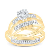 10k Yellow Gold Modern 3 Pieces Diamond with 0.33Tw Round Diamonds