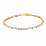 14K Yellow Gold Cubic Zirconia Tennis Bracelet – 2mm, 7"