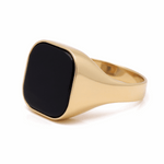 14k Yellow Gold Square Onix Men's Fashion Ring