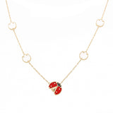 14k Yellow Gold Lady Bug Necklaces 18"