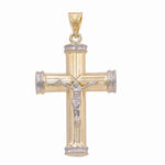 Two Tone Yellow and White Gold 14K Crucifix Miral Jewelry