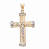 Two Tone Yellow and White Gold 14K Crucifix Miral Jewelry