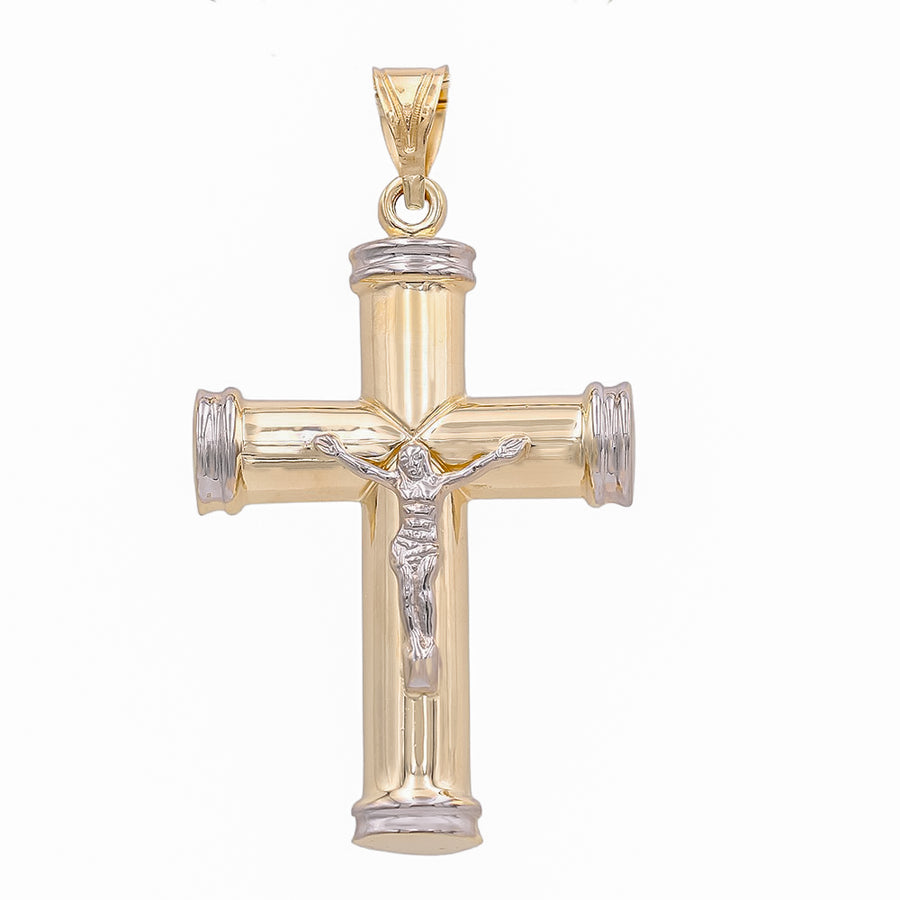 Two Tone Yellow and White Gold 14K Crucifix