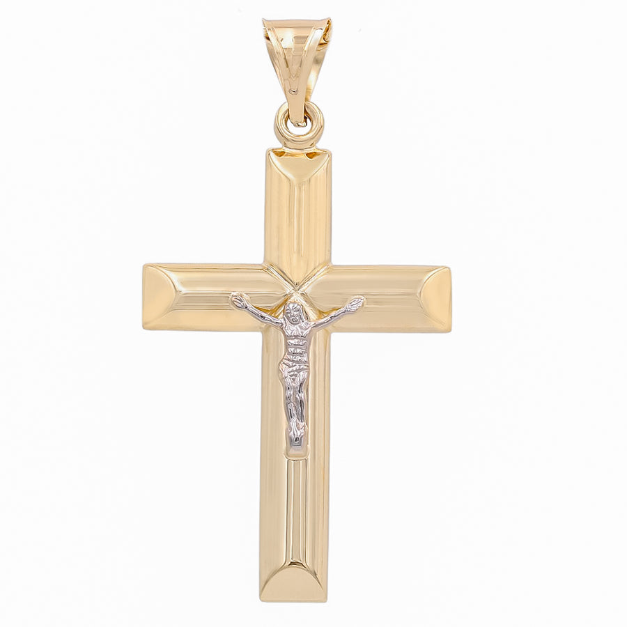 Two Tone Yellow and White Gold 14K Crucifix Pendant
