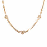 10k Yellow Gold Monaco with Butterflies Necklaces 17.5"