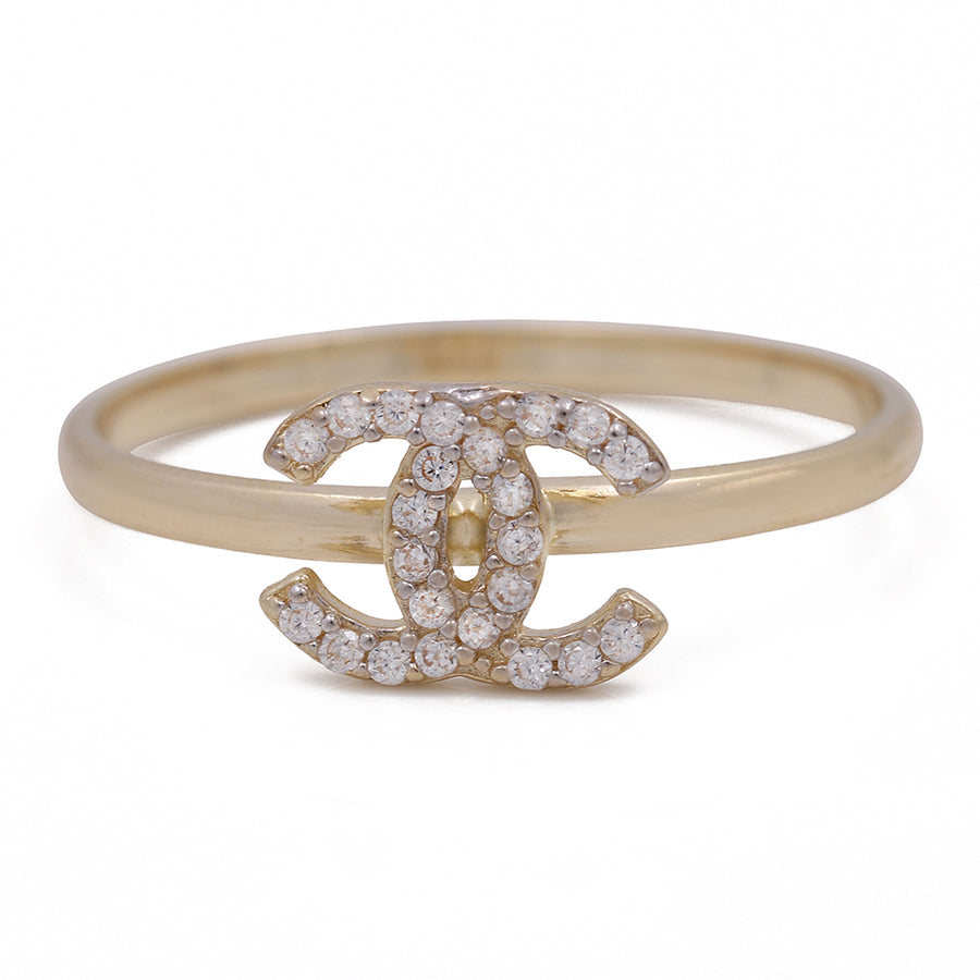 Miral Jewelry 14K Yellow Gold Fashion Ring with Cubic Zirconias.