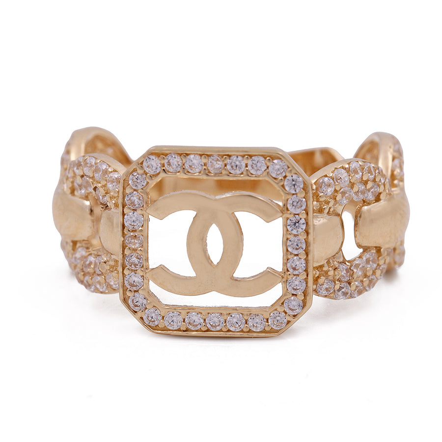 Miral Jewelry 14K Yellow Gold Fashion Ring with Cubic Zirconias Ring