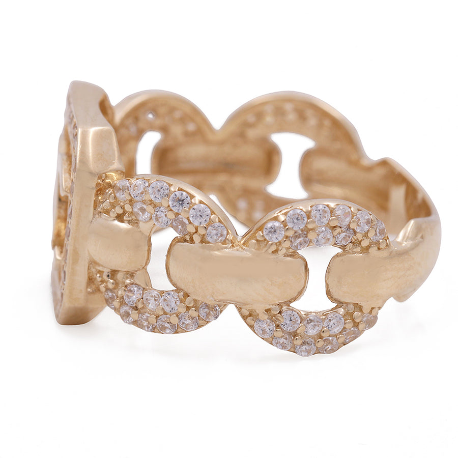 A 14K Yellow Gold Fashion Ring with Cubic Zirconias, crafted by Miral Jewelry.