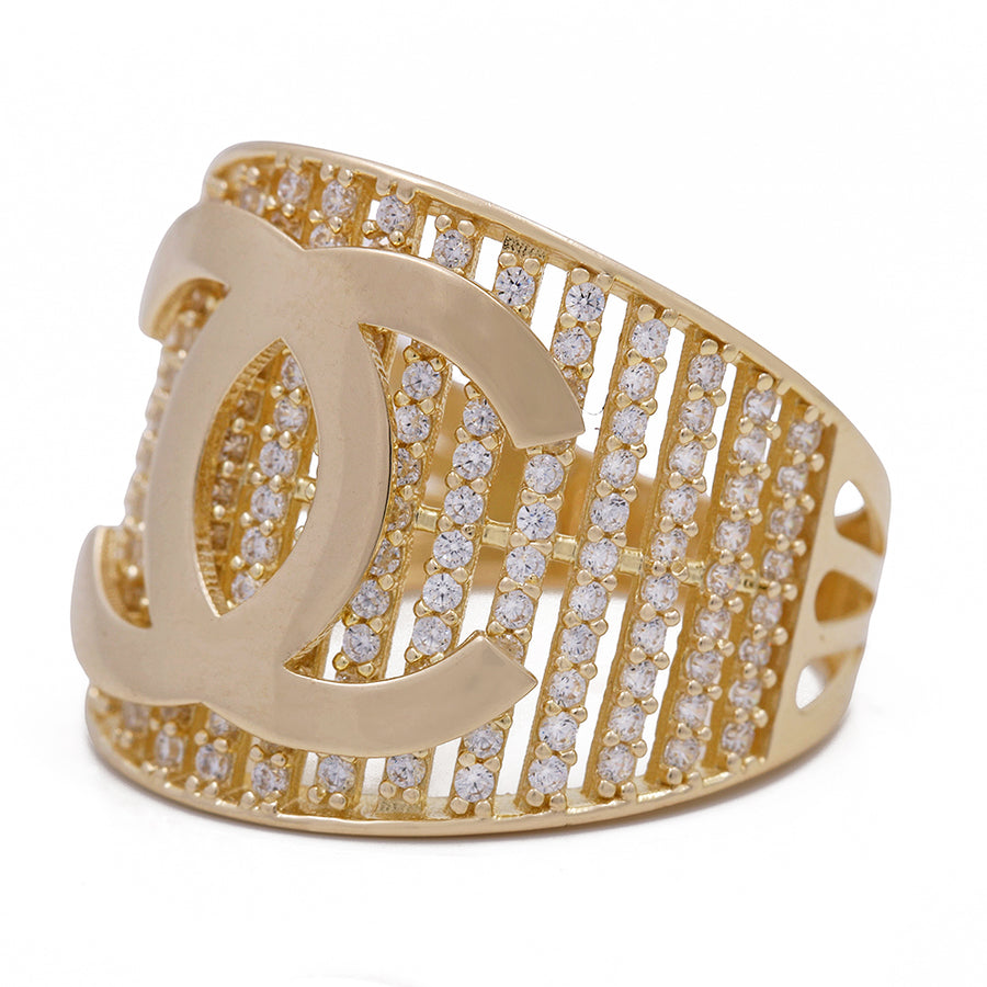 Miral Jewelry 14K Yellow Gold Fashion Ring with Cubic Zirconias with diamonds.