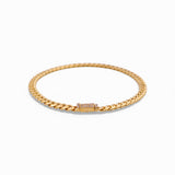 14K  Yellow Gold Cuban Link Cz Clasp Women's Bracelet